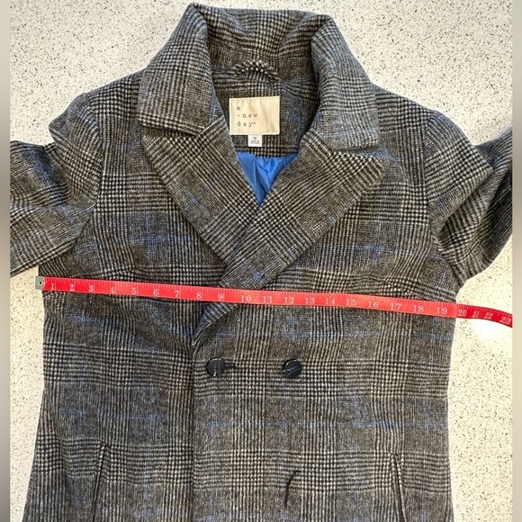 A NEW DAY GRAY BLUE PLAID SIZE M WOMENS MIDSIZED COAT WITH REMOVABLE SLEEVE MUFF - Picture 16 of 16